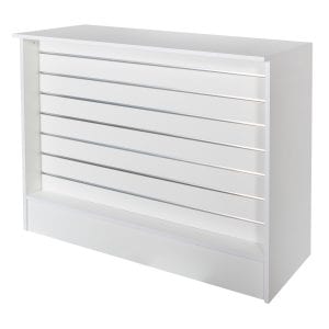 shop counter slatwall white