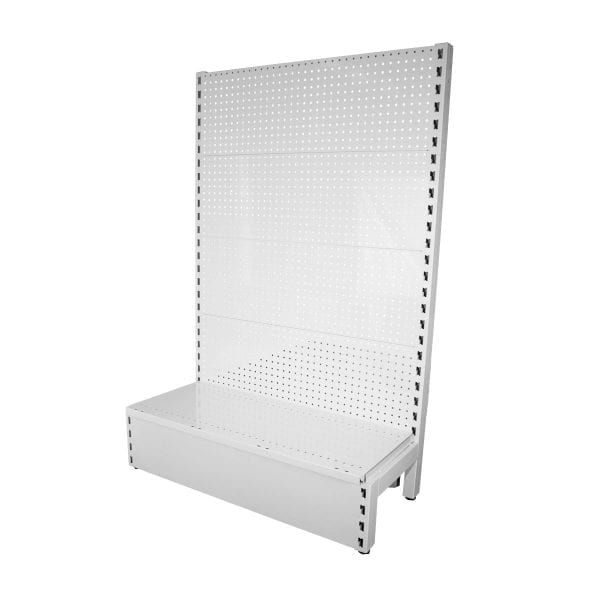 Metal Pegboard Shelving White End Bay, Pegboard Shelving System