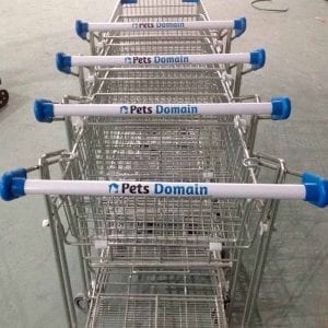 shopping trolleys with logo and corporate colours