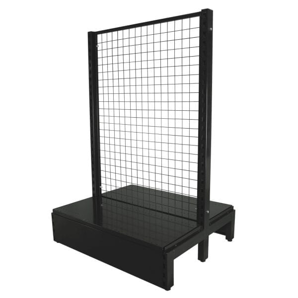 black double sided shelf system