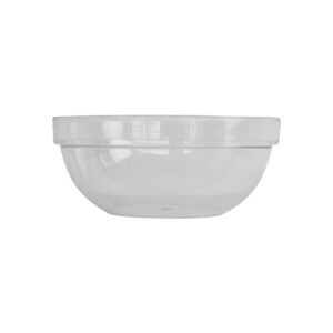 round clear bowl for q-system with a white background.